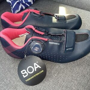 Shimano RP5 Women's EUR 38 US 6.5 3 Bolt Navy SPD SL Clipless Road Shoes BOA